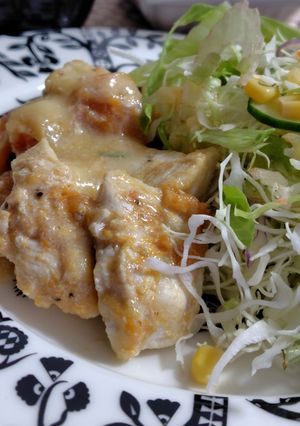 熟した柿の利用法/鶏胸肉と柿のチーズ焼き-レシピのメイン写真