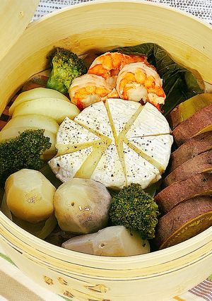 カマンベールと冬野菜のせいろ蒸し-レシピのメイン写真
