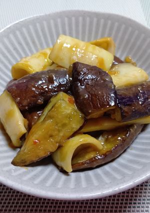 塩麹なすと真竹のピリ辛甘味噌炒め-レシピのメイン写真