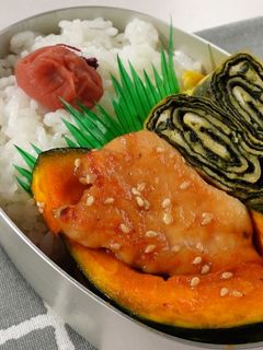 かぼちゃと胸肉のオイスター炒め弁当-レシピのメイン写真