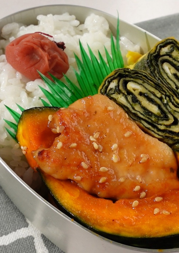 かぼちゃと胸肉のオイスター炒め弁当-レシピのメイン写真