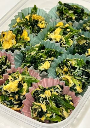 お弁当のおかずほうれん草としらすの卵とじ-レシピのメイン写真