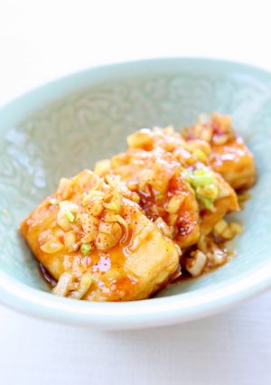 濃厚ソースが美味しい【豆腐の甘辛マヨ炒め-レシピのメイン写真