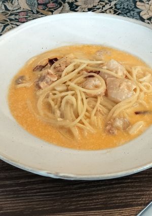 ワンパン簡単★明太エビスープパスタ-レシピのメイン写真