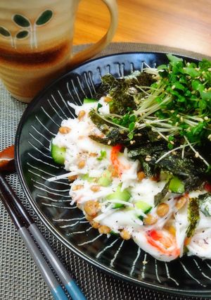 ＊長芋と胡瓜と納豆のゆかり海苔サラダ＊-レシピのメイン写真