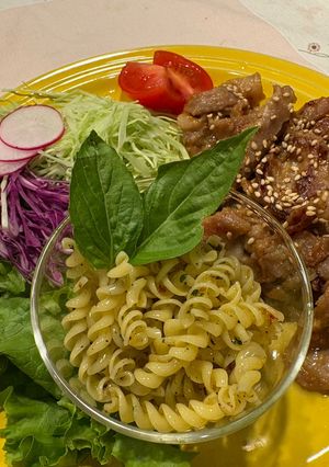 バジルソースだけで簡単フジッリ付け合わせ-レシピのメイン写真