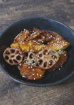 かぼちゃとれんこんの甘辛-レシピのメイン写真