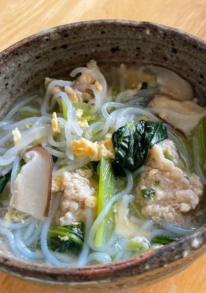 小松菜と鶏団子のスープ-レシピのメイン写真