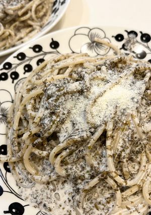 海苔と柚子胡椒のクリームスパ-レシピのメイン写真