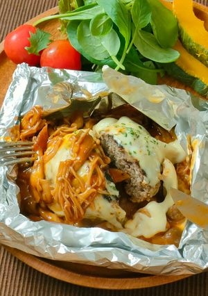 はなが牛ハンバーグステーキホイル包み焼き-レシピのメイン写真