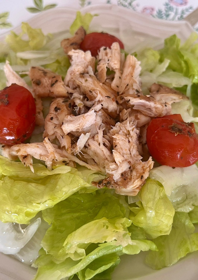 アヒージョ風ササミとプチトマトのサラダ🥗-レシピのメイン写真