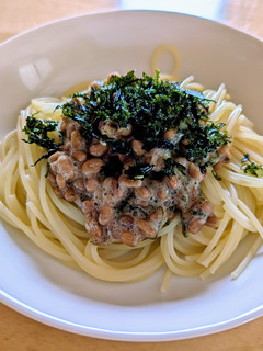 超簡単!梅大葉納豆パスタ-レシピのメイン写真