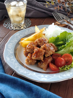 簡単節約☆油揚げ入りサイコロステーキ。-レシピのメイン写真