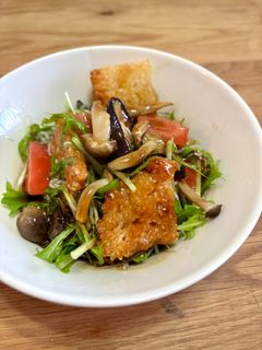 茄子としめじとおこげの餡掛けサラダ-レシピのメイン写真