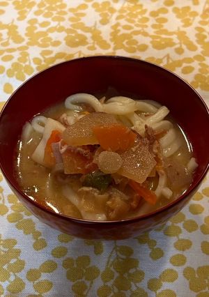 味噌汁アレンジ！ゴマ味噌うどん-レシピのメイン写真