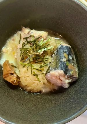 鯖缶　ザウワークラウト 切り餅　-レシピのメイン写真