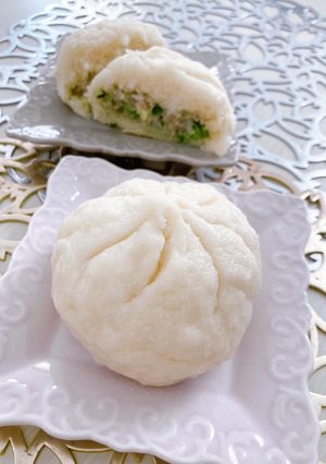 罪悪感ゼロ♪豆腐と米粉のふわもち肉まん♡-レシピのメイン写真