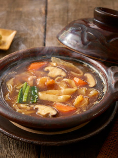 土鍋で作る米粉のかぶら麺治部煮風-レシピのメイン写真