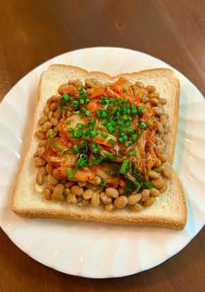 納豆キムチーズ☆食パン-レシピのメイン写真