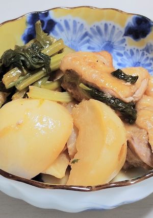 減塩　かぶと鶏肉の炒め煮　-レシピのメイン写真