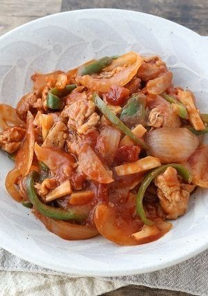 トマトポークチャップ（トマト給食）-レシピのメイン写真