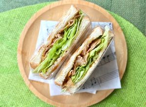 焼肉ダレで簡単味付けカフェ風ポークサンド-レシピのメイン写真