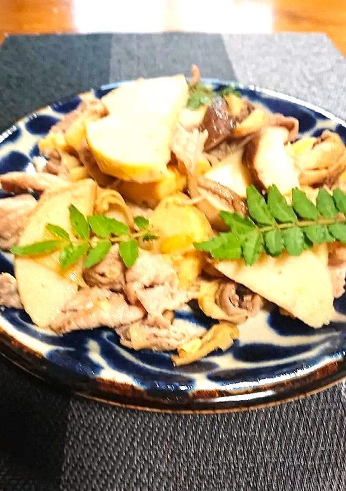 ミコばあばの竹の子と生椎茸、豚肉炒め-レシピのメイン写真