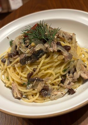鯖缶とレーズンとディルのパスタ-レシピのメイン写真