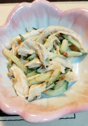鶏胸肉ときゅうりのピーナッツバター和え-レシピのメイン写真