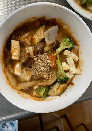 肉無豆腐コク旨クリーミー梅トマト味野菜炒-レシピのメイン写真