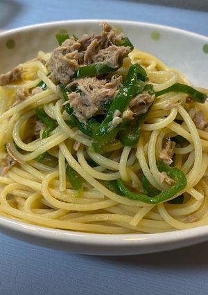 ツナとピーマンのごま油パスタ-レシピのメイン写真