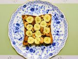 火を使わないハニーナッツバナナ食パン朝食