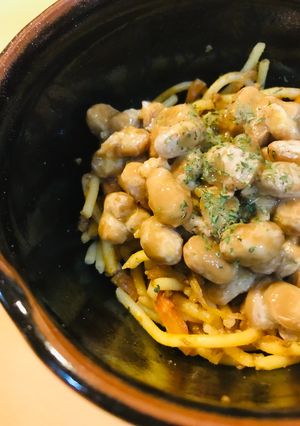 毎日の納豆●つくりおきパスタにトッピング-レシピのメイン写真