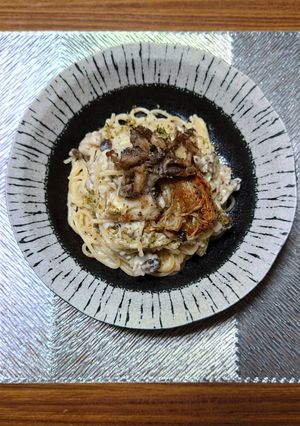 ヨウサマの減塩きのこ類のホワイトパスタ-レシピのメイン写真