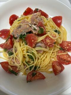 生ハムとトマトの大葉香るパスタ-レシピのメイン写真