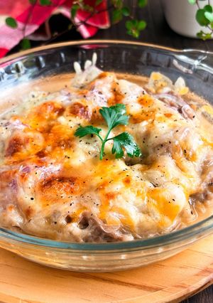 簡単で豪華！ひき肉のコンソメチーズ焼き-レシピのメイン写真