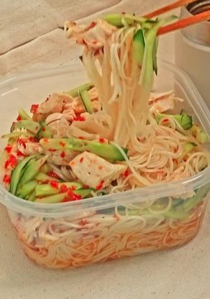 ささみの梅わさびそうめん-レシピのメイン写真