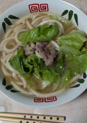 簡単★シャンタンスープの肉うどん-レシピのメイン写真