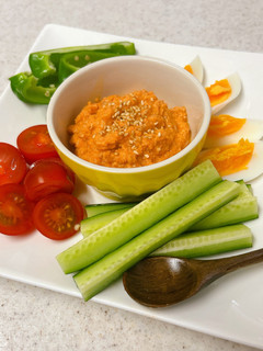ヘルシー♪野菜をにんじんツナディップで-レシピのメイン写真