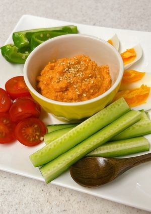 ヘルシー♪野菜をにんじんツナディップで-レシピのメイン写真