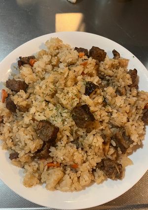 サイコロステーキの炊き込み混ぜご飯-レシピのメイン写真