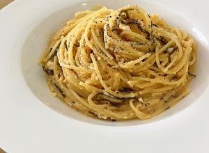 【ワンパン】塩昆布のカルボナーラ風パスタ-レシピのメイン写真