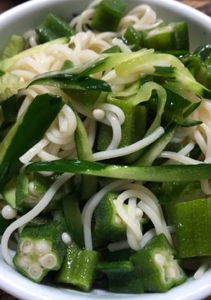 きゅうりとオクラの和え素麺-レシピのメイン写真