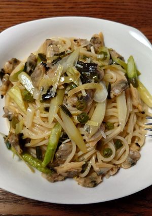 アスパラとわけぎのボンゴレビアンコ-レシピのメイン写真