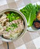 豚かたまり肉の中華麹漬け蒸しポッサム風