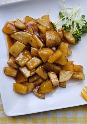 子供喜ぶ！あんかけ甘辛ジャガイモ-レシピのメイン写真