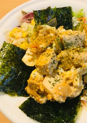 海苔たま豆腐のあまから親子炒め-レシピのメイン写真