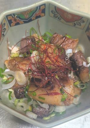 マグロのトロの端肉でねぎまみれ焼き-レシピのメイン写真