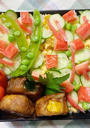 5/17ﾖｯﾁｬﾝ☆簡単チラシ寿司弁当-レシピのメイン写真