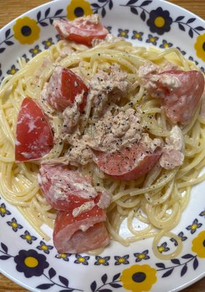 レンチン♪ツナマヨトマトパスタ-レシピのメイン写真